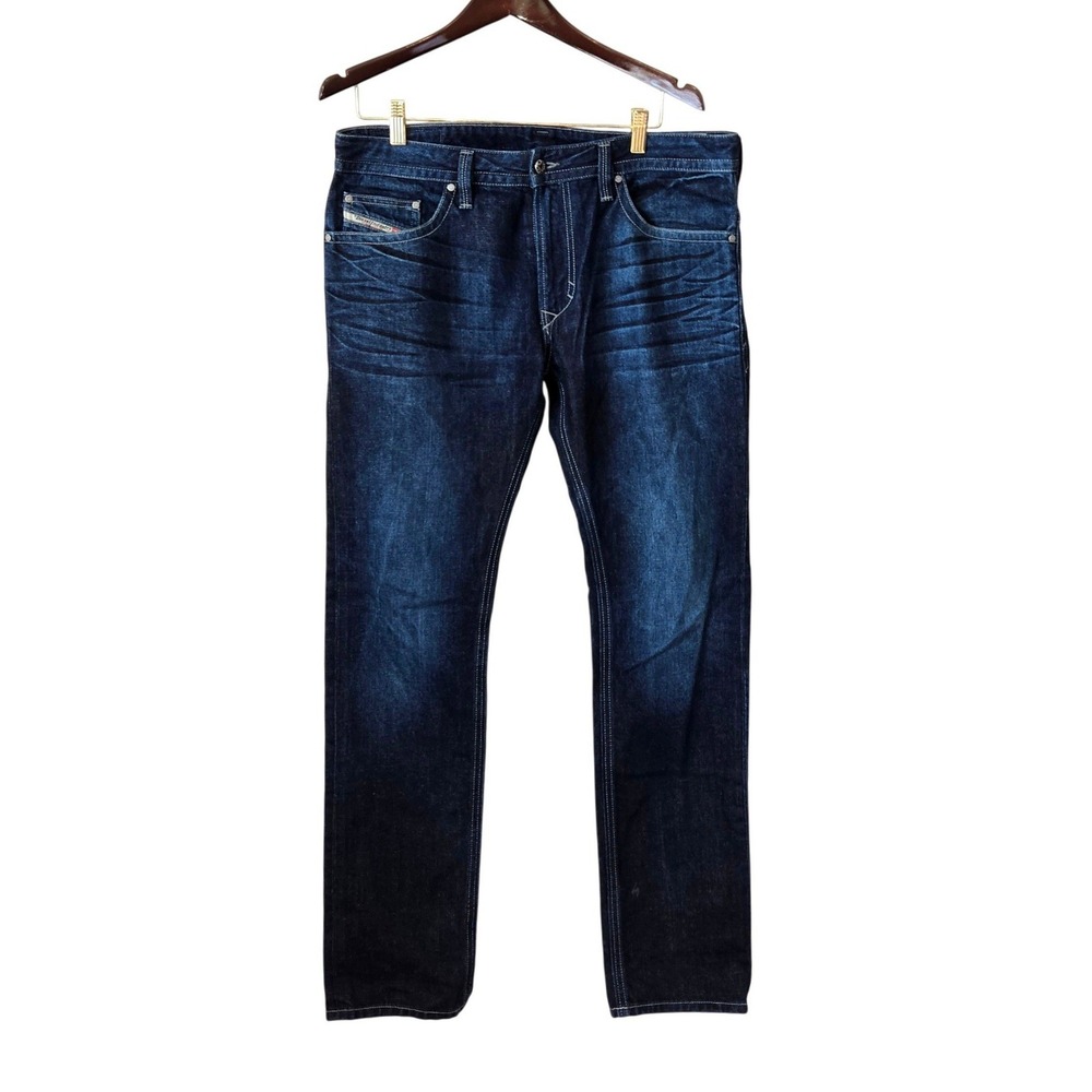 Diesel Thavar Slim Skinny Jeans Mens 33x32 Blue Denim Dark Wash, Designer